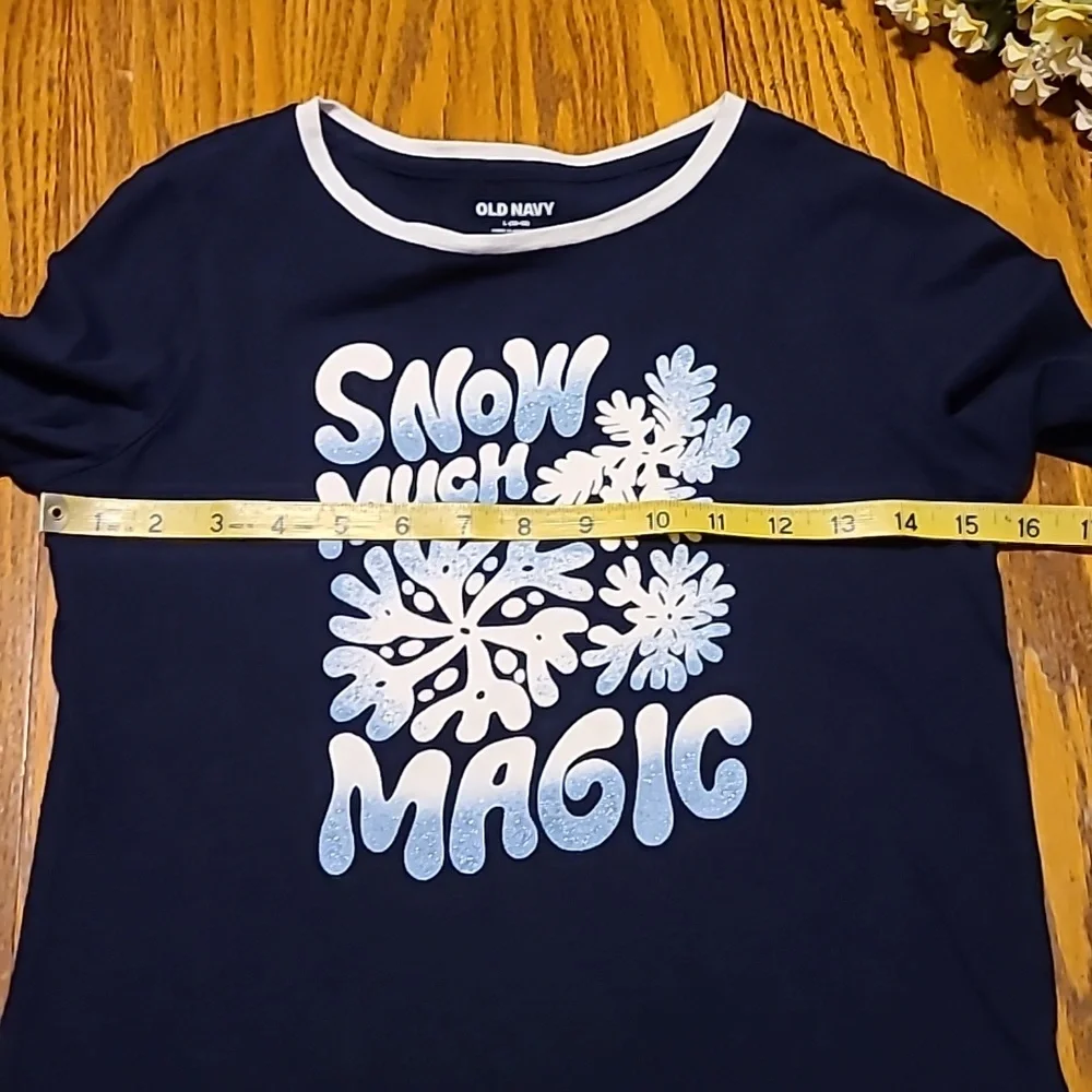 Old Navy SNOW MUCH MAGIC Shirt  - Girls Large
